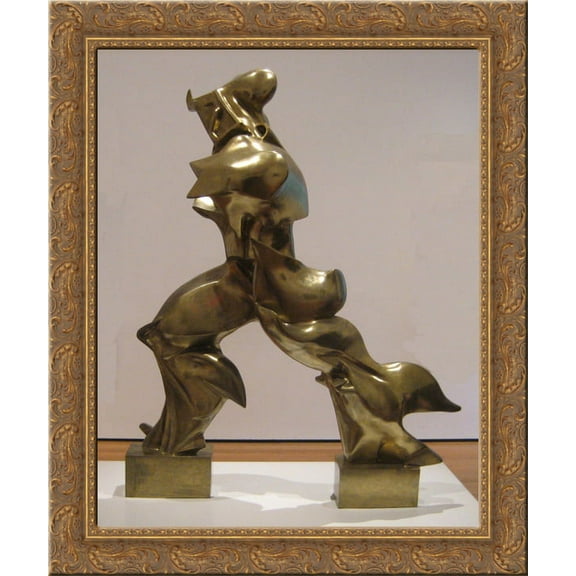 Unique Forms of Continuity in Space 24x20 Gold Ornate Wood Framed Canvas Art by Umberto Boccioni