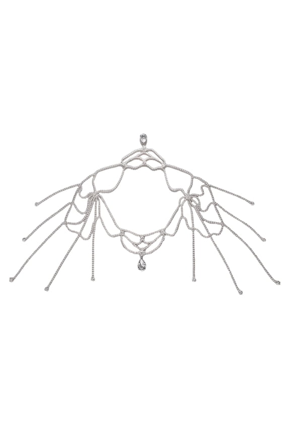 Unique Fringe Shoulder Chain Crystal Accents Lightweight Sturdy Alloy Design