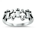 thumbnail image 1 of Unique Frog Animal Ring .925 Sterling Silver Band Jewelry Female Male Unisex Size 4, 1 of 4