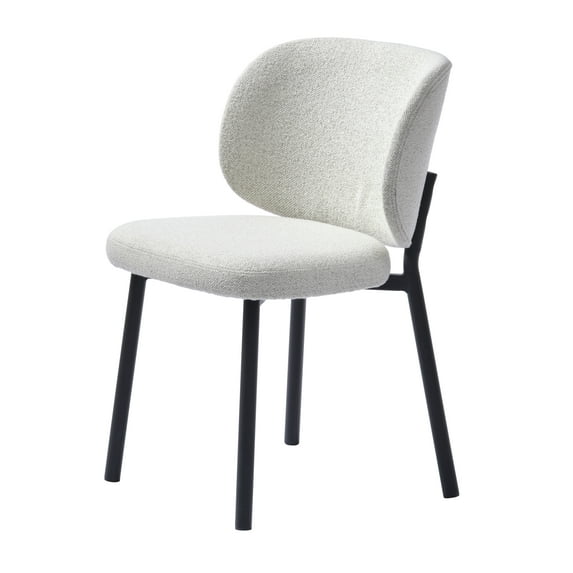 Unique Furniture 19.5''H Fabric Upholstered Dining Chair in Off White (Set of 2)