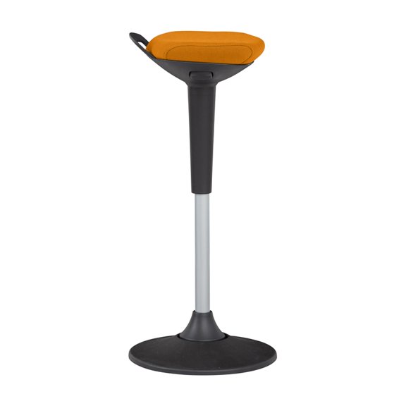 Unique Furniture 33.25" Fabric Seat and Metal Base Sit-Stand Stool in Mandarin