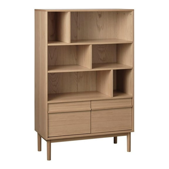 Unique Furniture 55.12''H Contemporary Storage Cabinet in Natural Oak Wood