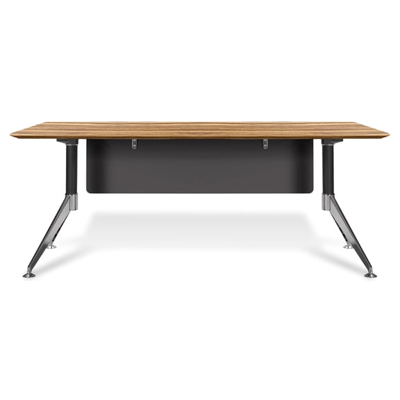 Unique Furniture 71" Executive Desk in Zebrano Wood with Chrome Base