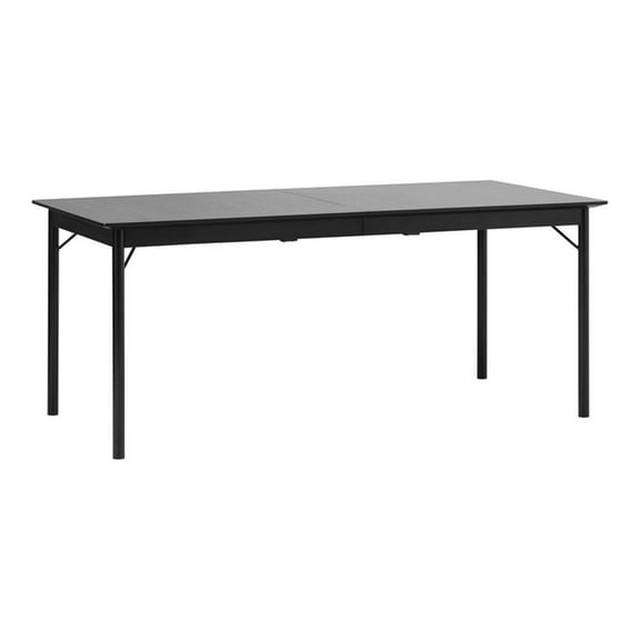 Unique Furniture Contemporary Rectangular Dining Table in Black Oak