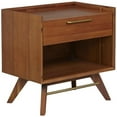 thumbnail image 1 of Unique Furniture Denali 1-drawer Acacia Wood Nightstand in Walnut, 1 of 9