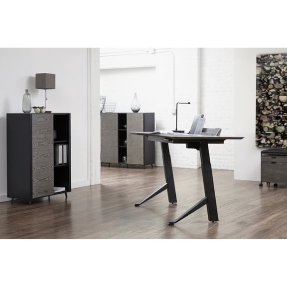 Unique Furniture 54" Electric Height Adjustable Sit/Stand Desk in Gray Ash