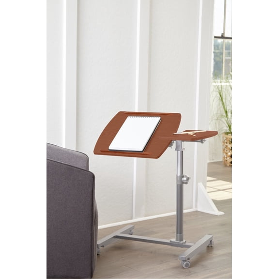 Unique Furniture Height Adjustable MDF and Steel Reading Table in Cherry