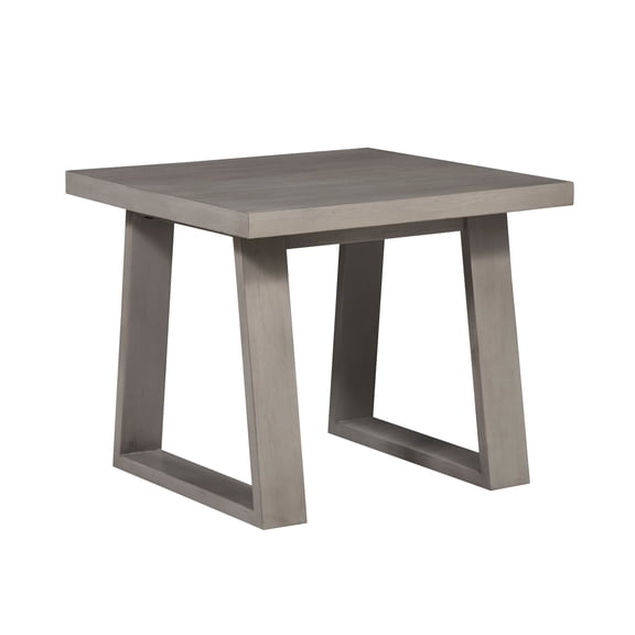 Unique Furniture May 24x24" Farmhouse Wood End Table in Gray