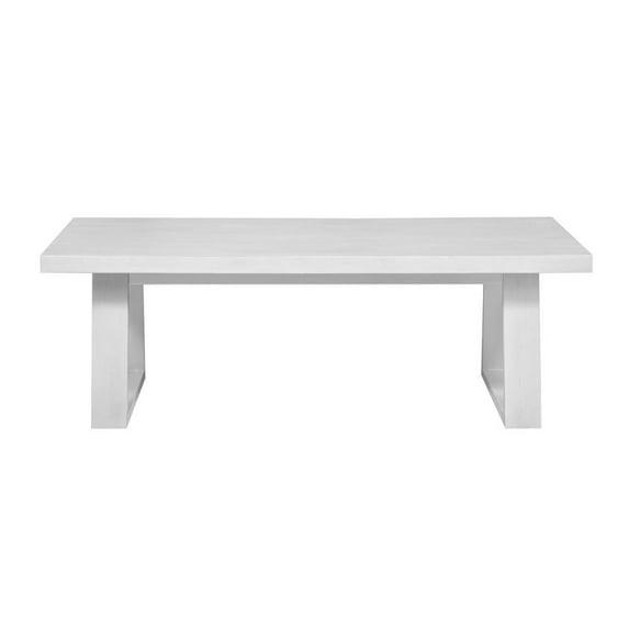 Unique Furniture May 47x24" Farmhouse Wood Coffee Table in White