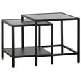 thumbnail image 1 of Unique Furniture Metal and Fluted Glass Nesting End Table Set in Black, 1 of 5