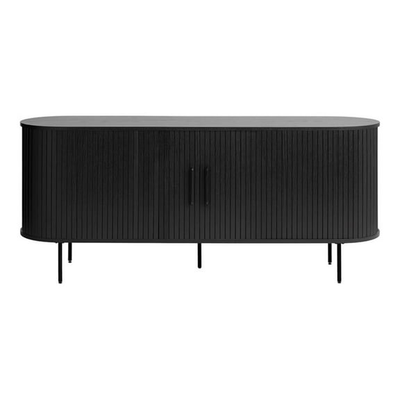 Unique Furniture Mid-Century Modern 71" Sideboard in Black Oak