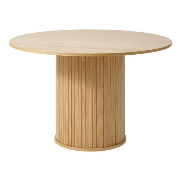Unique Furniture Modern 47" Round Dining Table in Smoked Oak
