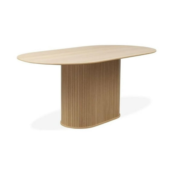 Unique Furniture Modern 71" Oval Dining Table in Natural Oak