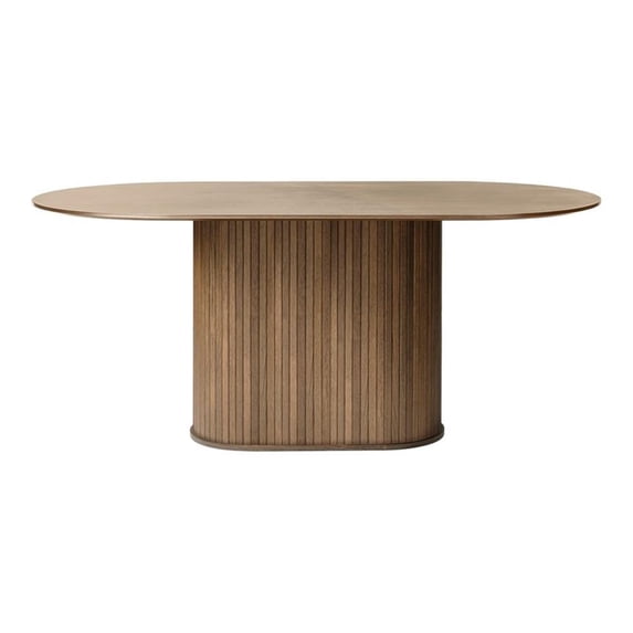 Unique Furniture Modern 71" Oval Dining Table in Smoked Oak