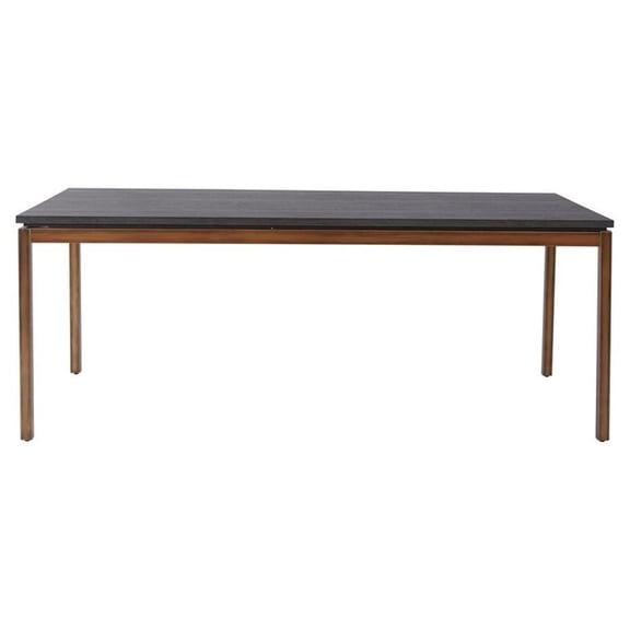 Unique Furniture Modern Grey Dining Table in Brown/Copper