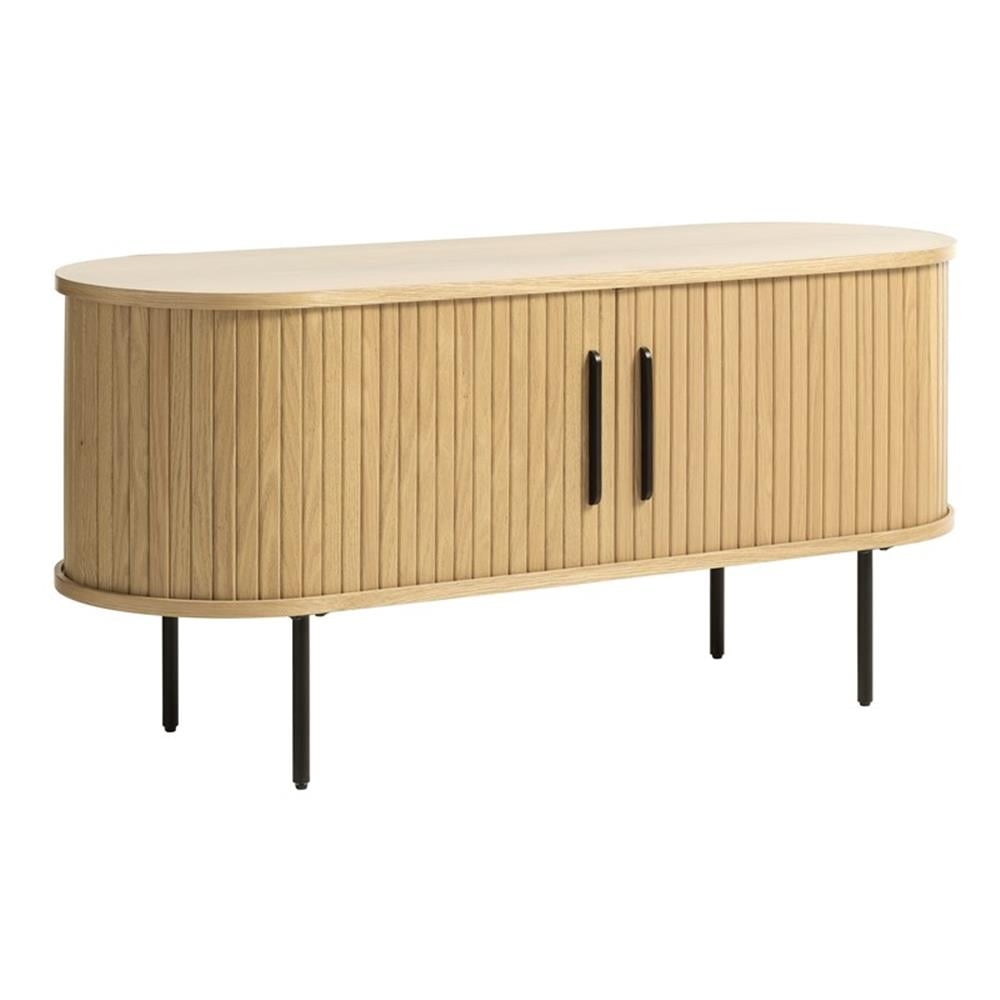 Unique Furniture Modern Sliding Door TV Lowboard in Natural Oak