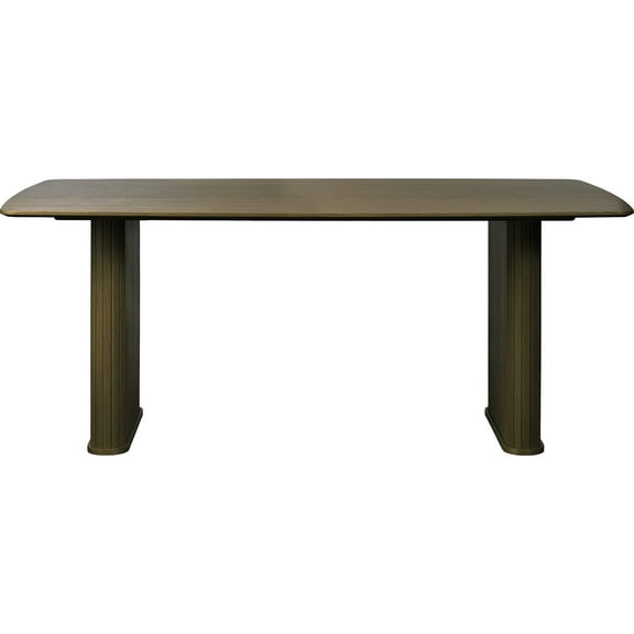 Unique Furniture Nola 75"W Oak Wood Rectangular Dining Table in Smoked Oak