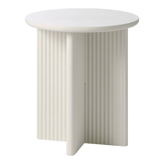Unique Furniture Palma Engineered Wood Round End Table in Greige