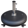 thumbnail image 1 of Unique Furniture Round Steel Concrete Umbrella Base w/ Wheels in Black, 1 of 3