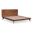 thumbnail image 1 of Unique Furniture Solid Acacia Wood King Bed with Slats in Walnut, 1 of 7