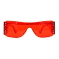 thumbnail image 1 of Unique Futuristic Avant Garde Half Rim Shield Rectangle Sunglasses Red, 1 of 4