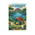 thumbnail image 1 of Unique Galápagos Classic Poster Retro Ecuador Cityscape with Exotic Animals & Islands Canvas Poster, 1 of 8