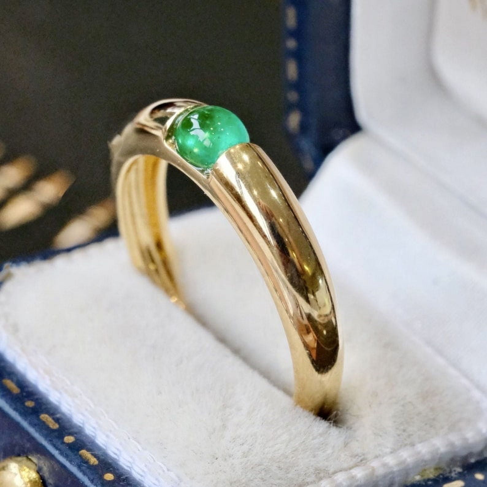 Unique Genuine Emerald Ring 14k Solid Gold Ring Oval Cut Stone Wedding ...