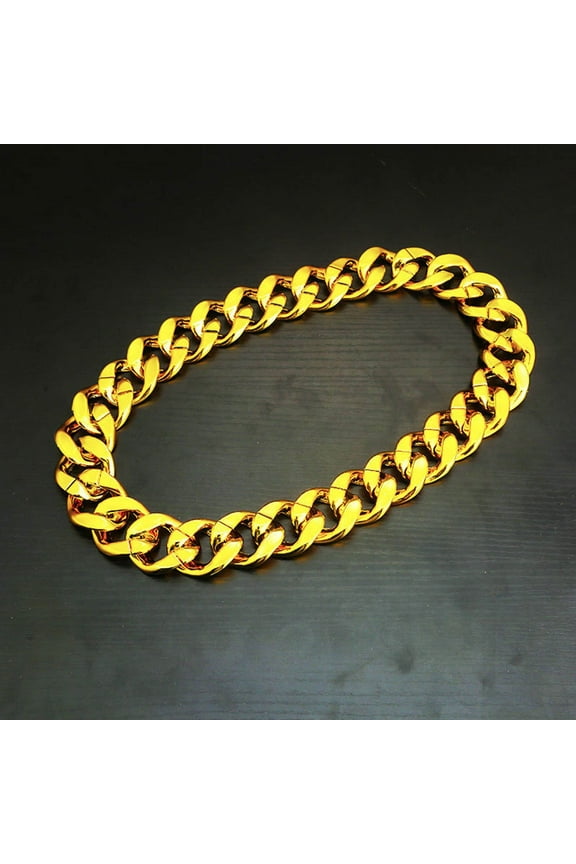 Unique Gold Necklace for Men and Women Funny 80s and 90s Rapper Punk Hop Chain Ideal for Jewelry and Shooting Props