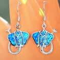 thumbnail image 1 of Unique Gorgeous Hawaiian X-Large Blue Opal Stingray Earring, Sterling Silver Opal Sting Ray Dangle Earring E4120 Birthday Gift, Statement PC, 1 of 9