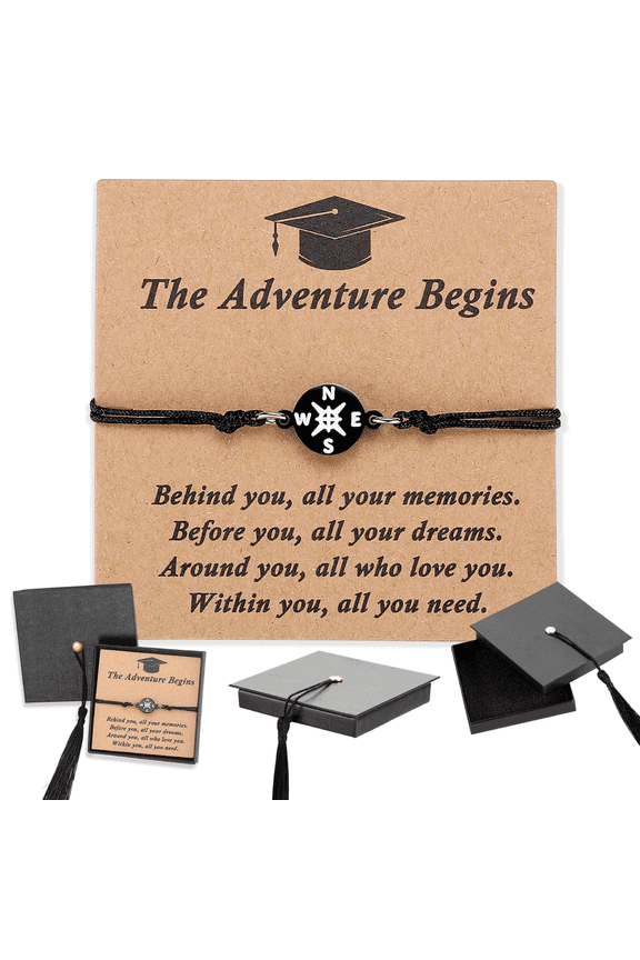 Unique Grad Cap Box 2026 Graduation Gifts for Her Him - Adjustable Unisex Bracelet for High School College Grads