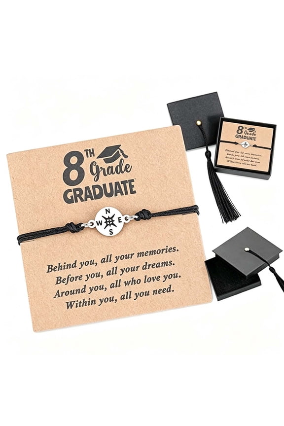 Unique Grad Cap Box 2026 Graduation Gifts for Her/Him - Adjustable Unisex Bracelet for Primary/Middle School/High School/College Grads