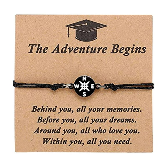 Unique Graduation Bracelet for Him/Her - Unisex Woven Bracelet with Gift Box and Inspirational Quote Card - Perfect Graduation Gift for High School and College Graduates