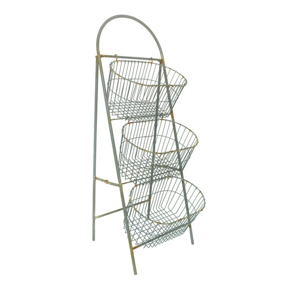 Unique Gray Color Basket With Three Tier Design