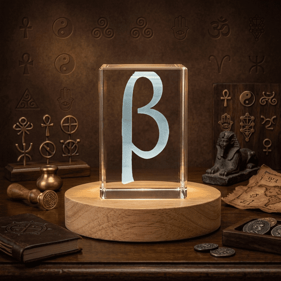 Unique Greek Beta Symbol Laser-Crafted Sculpture