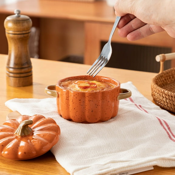 Unique Halloween Ceramic Pumpkin Tableware - Milk Oatmeal Breakfast Bowl, Steamer, Gift Idea - Spooky Party Supplies & Festive Decorations