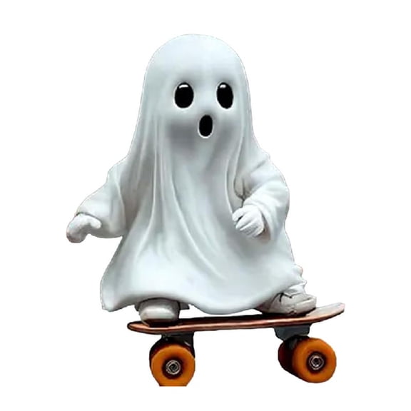 Unique Halloween Skate Manifestation Sculpture Artisanal Rosin Art Piece For Sitting Room Deck