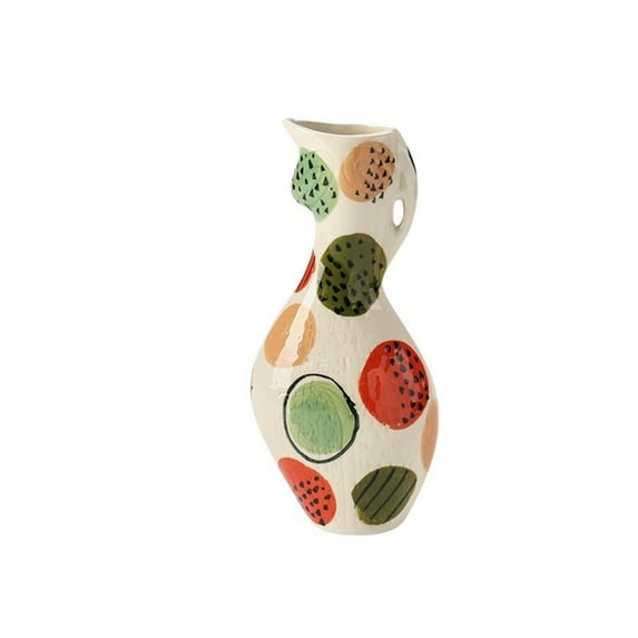 Unique Hand - painted Ceramic Vase Colorful Circular Patterns for a Vivid Home Decor