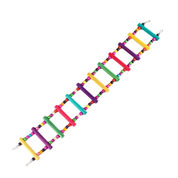 Colorful Rainbow Bridge: Wooden Perch Swing Toys for Cage Training and Fun