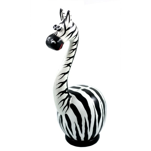 Unique Handmade Wooden Zebra Cute Coin Piggy Bank Statue Figurine Handcrafted Wood Hand Carved Keepsake Saving Money Adorable Kids Room Decor Gift