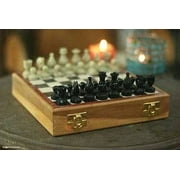 Unique Handmade Workmanship Pieces and Marble Design Chess Set  Classic Collection Folding Crafted Chess Game Board with Chess Pieces Chess Coins Pawns Chessmen 10 x 10inch OR 25 x 25 Centimeter