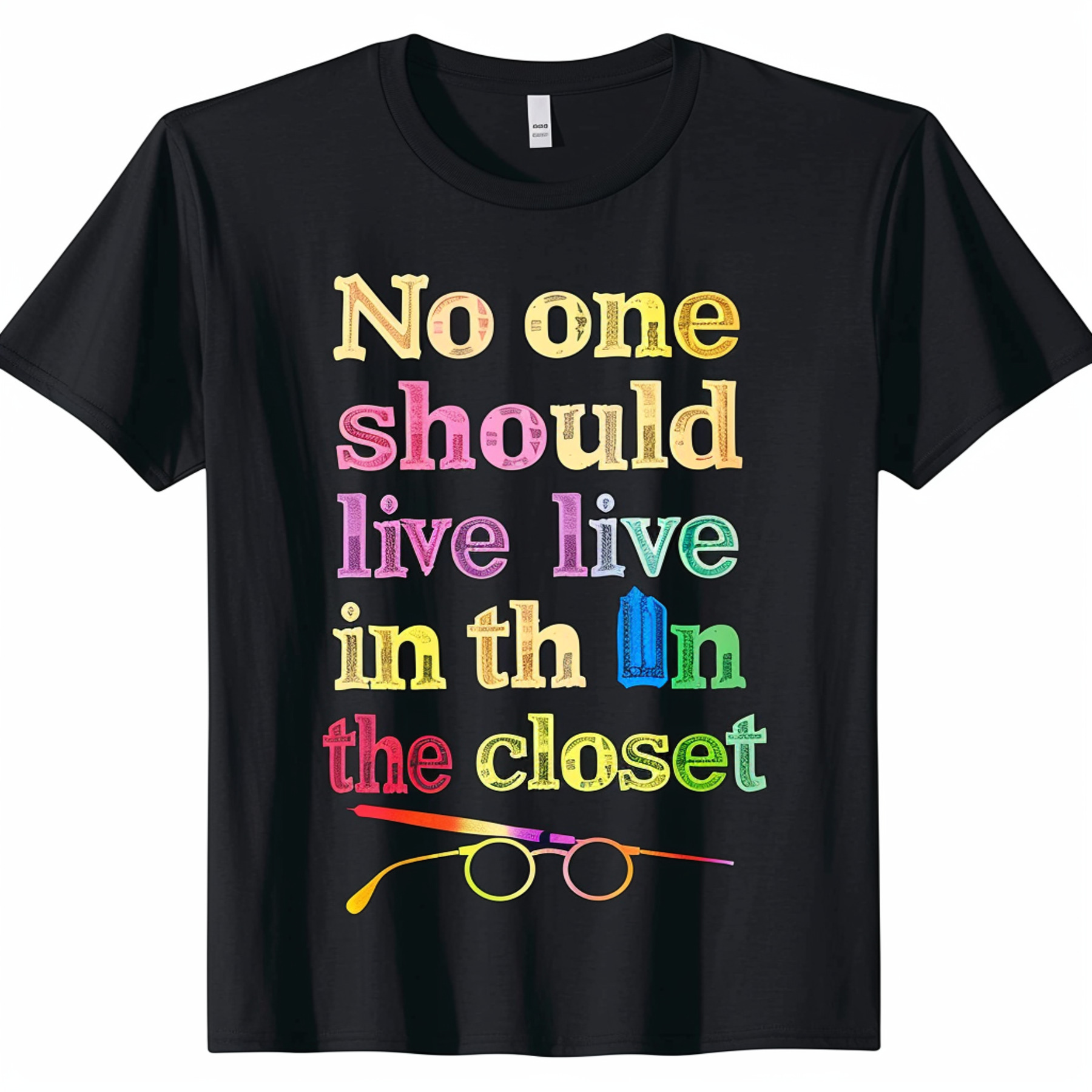 Unique Harry Potter Inspired Black TShirt with Rainbow Text and Magical ...