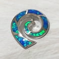 thumbnail image 1 of Unique Hawaiian Blue Opal Ocean Wave Necklace, Sterling Silver Blue Opal Wave Pendant N2238 Birthday Mom Wife Valentine Gift, Island Jewelry, 1 of 7