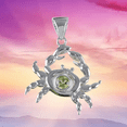 thumbnail image 1 of Unique Hawaiian Genuine Peridot Crab Necklace, Sterling Silver Peridot Crab Pendant, N8881 Birthday Valentine Wife Mom Gift, 1 of 4