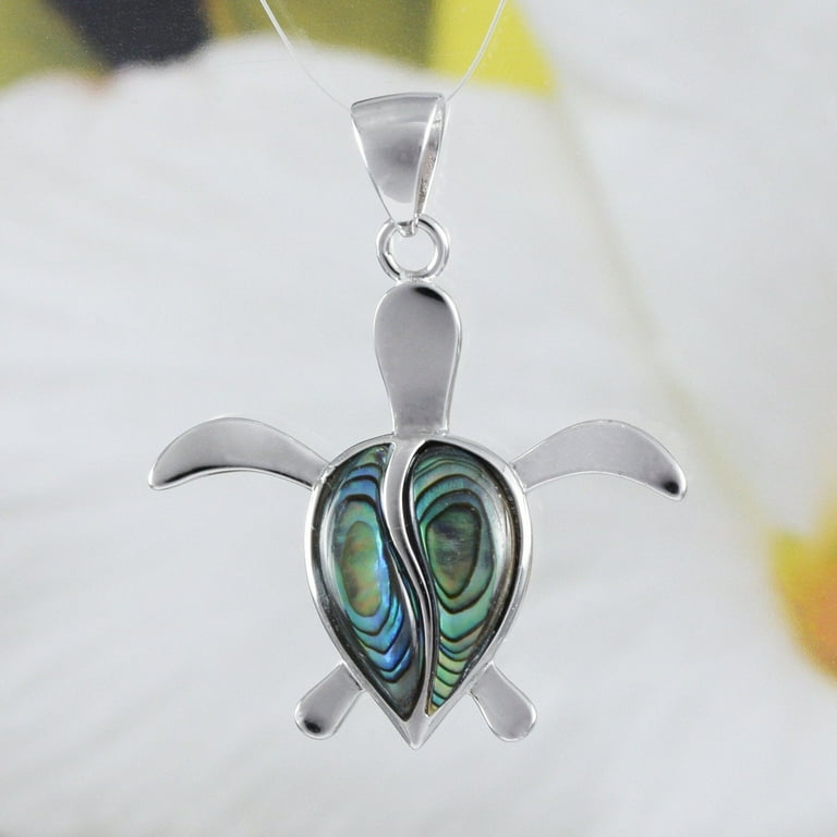 Abalone shop turtle necklace