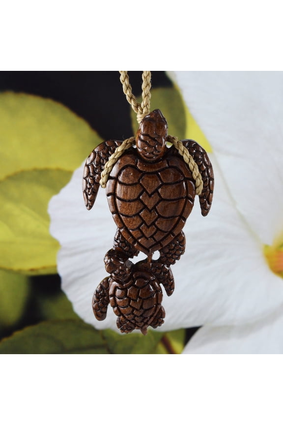 Turtle Brown Koa Wood Necklace