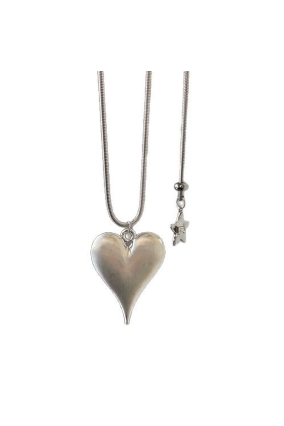 Unique Heart Necklace Pendant Necklace Heart Charm Necklace Alloy Texture Neck Jewelry Suitable for Expressing Love
