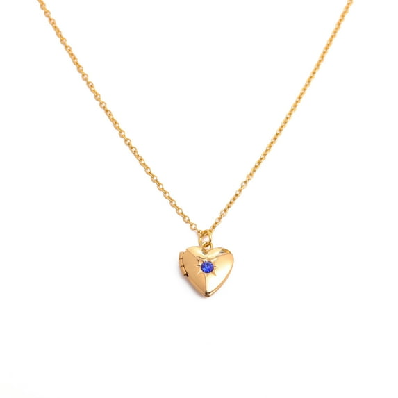 Unique Heart Photo Locket Metallic Birthstone Heart Locket Necklace Delicate Neck Jewelry Suitable for Any Occasion