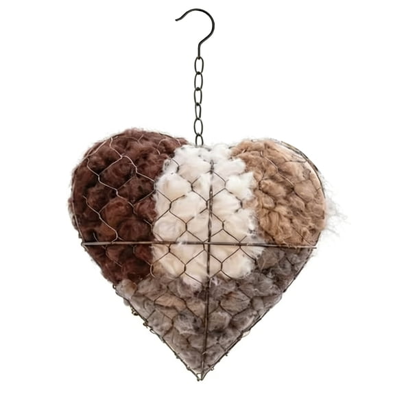 Unique Heart Shape Handmade Fiber Nesting Box Refillable Birds Haven Ideal Winter Gift For Bird Lovers Home Yard Decor
