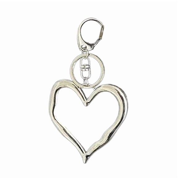 Unique Heart Shaped Keychain with Elegant Textured Hollow Sturdy Alloy Keyring for Fashion Enthusiasts Daily Use