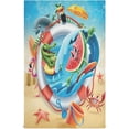 thumbnail image 1 of Unique Hello Summer Tea Towels 4 Pack Sandy Crabs Watermelon Kitchen Dish Cloth with Hanging Loop, 18"x28" Lint-Free Absorbent Towel for Kitchen Drying Wiping and Cleaning, 1 of 7